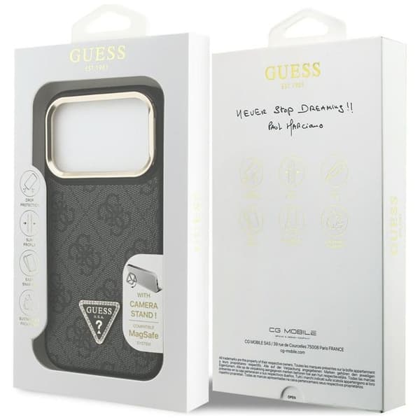 Guess Mobilskal till iPhone 17 Pro MagSafe Triangle Logo & Stand Svart