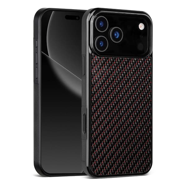 Mobilskal till iPhone 17 Pro Aramid Fiber Shockproof - Röd Röd