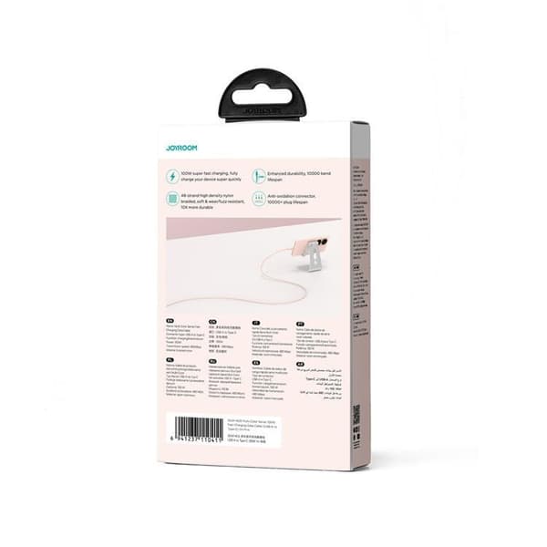 Joyroom USB-C till USB-A kabel 100W 1m Multi-Color - Rosa Rosa