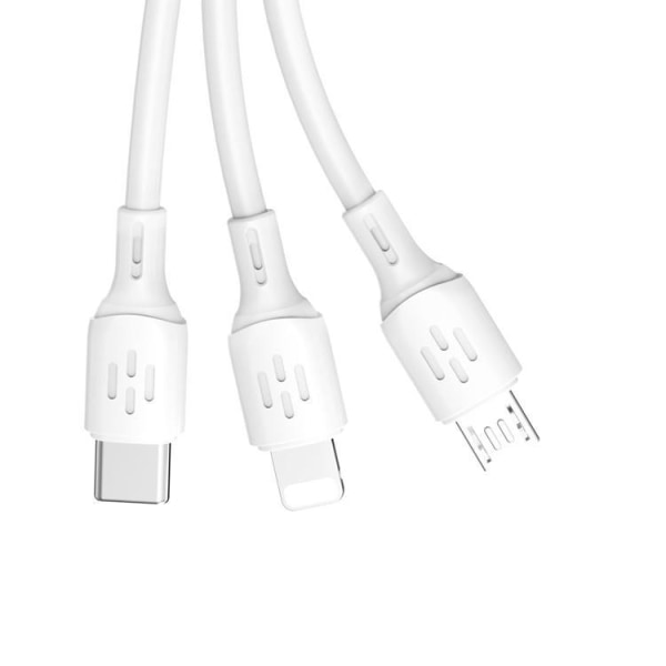 Dudao 3in1 USB-A til USB-C microUSB Lightning 6A-kabel 1,2m- Vi