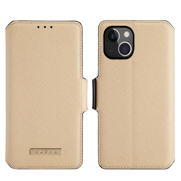 Muxma Saffiano Plånboksfodral till iPhone 13 Mini - Beige Beige