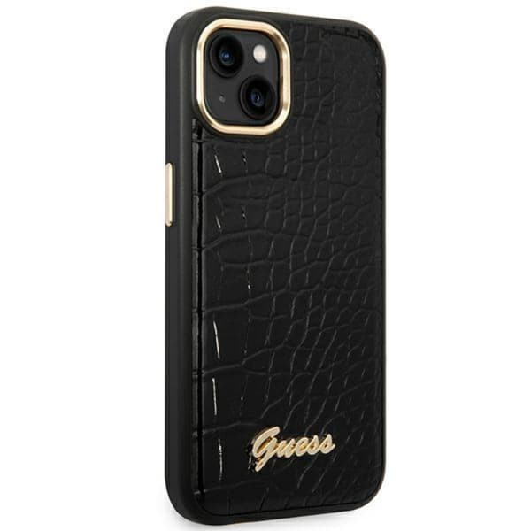 GUESS iPhone 14 Plus Skal Croco Collection - Sort Black