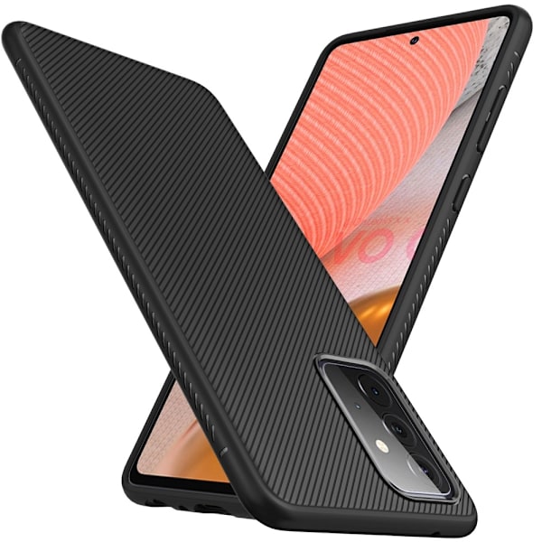 Twill Texture flexicase cover til Galaxy A72 5G - Sort Black