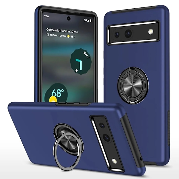 Google Pixel 7A Mobilskal Ringhållare - Blå