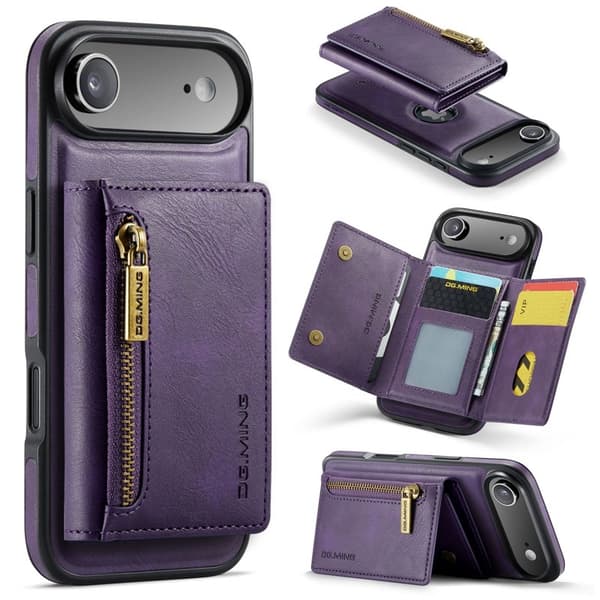 DG.MING M5 Series iPhone Air Plånboksfodral Konstläder Magnetiskt Lila