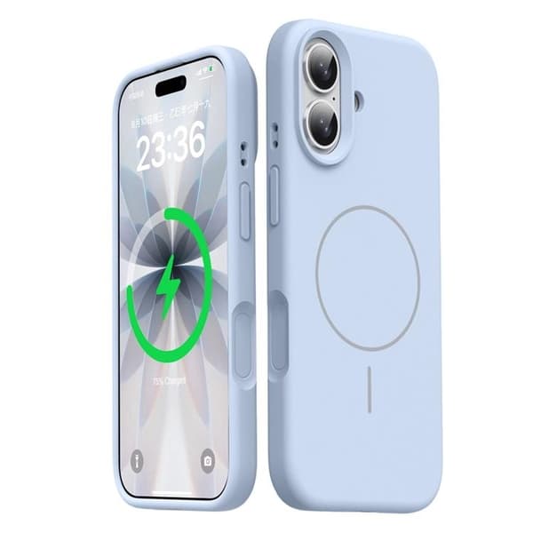 Mobilskal till iPhone 16 MagSafe Liquid Silikon - Cyan Blå