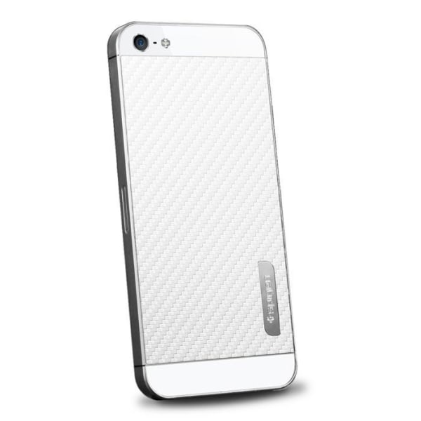 Spigen Skin Guard Carbon Skin til Apple iPhone 5 / 5S / SE (Hvid) + White