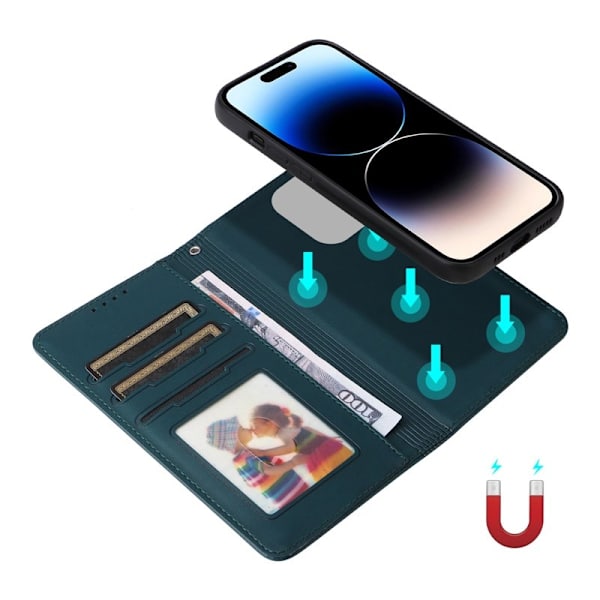 BETOPNICE iPhone 14 Pro Max Plånboksfodral - Detachable Konstläder- Blå