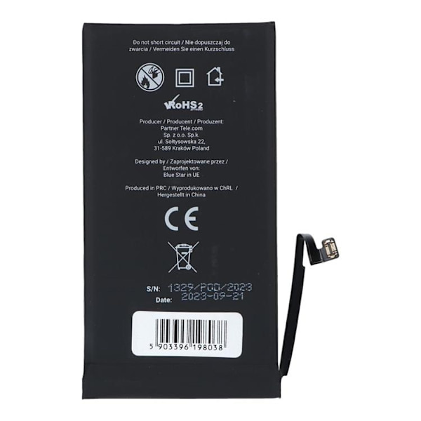 Blå stjerne iPhone 12/12 Pro Batteri HQ 2815 mAh