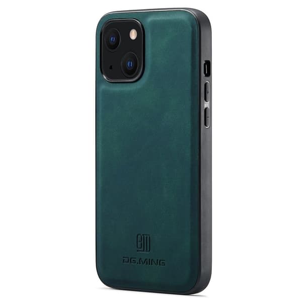 DG.MING Mobilskal till iPhone 13 Bakskydd PU Läder+PC+TPU Grön