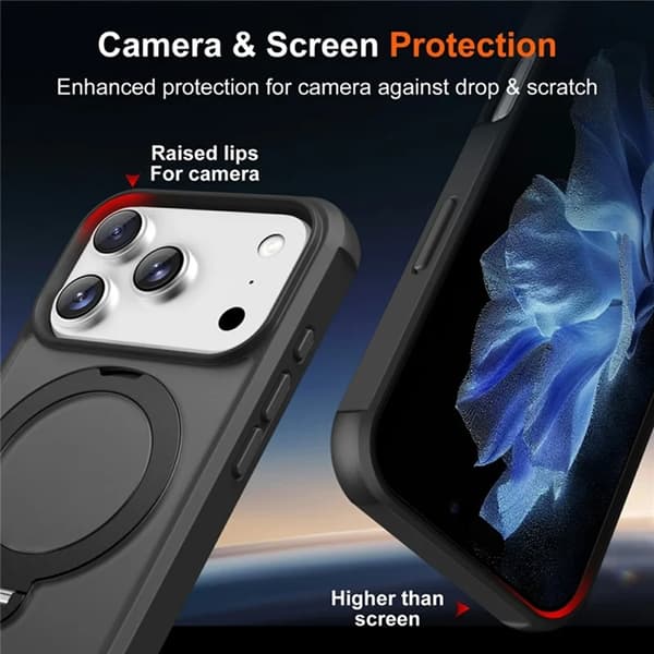 Mobilskal till iPhone 17 Pro Max MagSafe Kickstand TPU + PC - Svart Svart