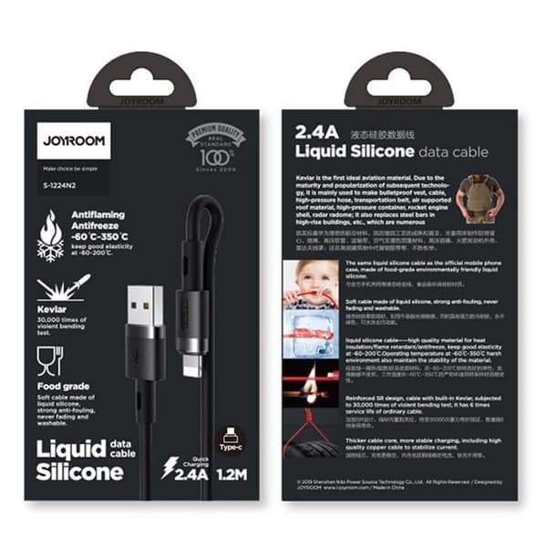 Joyroom USB till Lightning-kabel 2.4A 1.2m - Svart Black