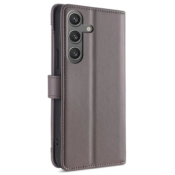 Galaxy S24 Konstläder Plånboksfodral med 2 Rem - Grå Grå