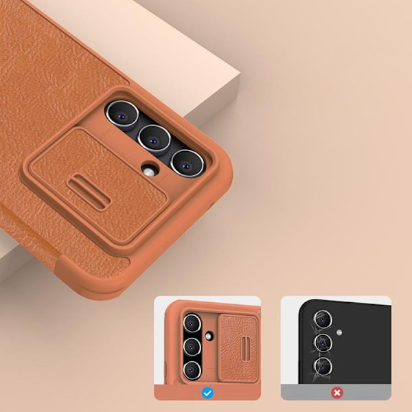 Nillkin Galaxy A54 5G Plånboksfodral Qin Läder Pro - Brun