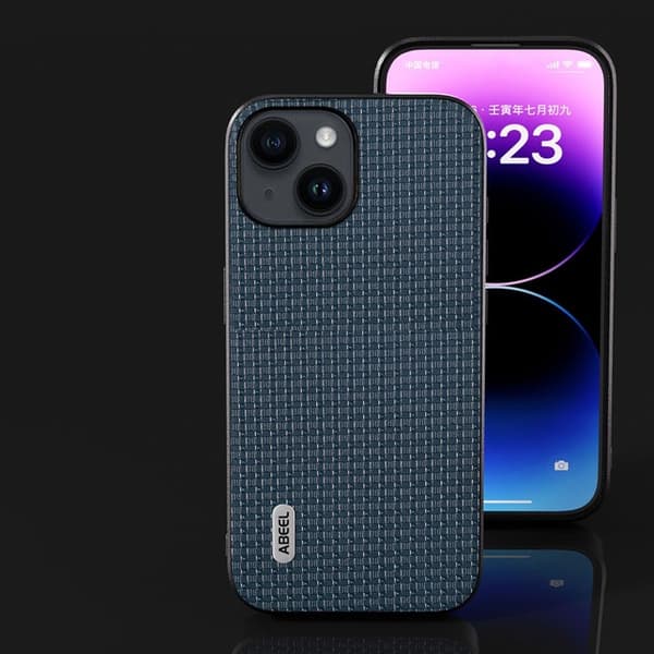 ABEEL Mobilskal till iPhone 13 Slim Äkta Läder Blå