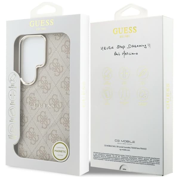 Guess Mobilskal För Galaxy S26 Ultra MagSafe 4G Embossed Ring - Rosa Rosa