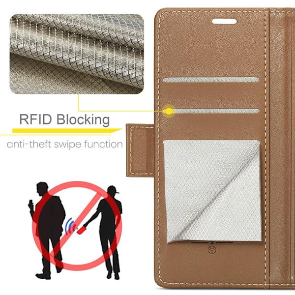 CASEME Galaxy S26 Ultra Plånboksfodral RFID Blocking Brun