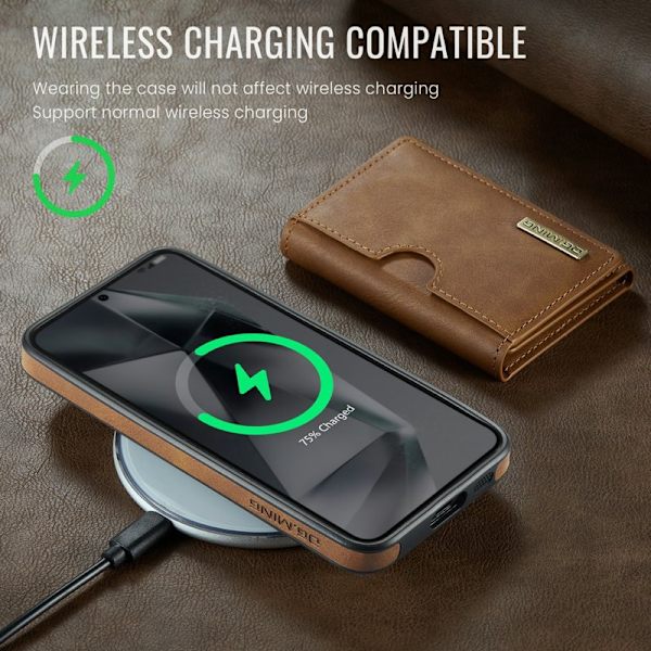 DG.Ming Plånboksfodral för Samsung Galaxy S26 Plus RFID Blocking - Brun