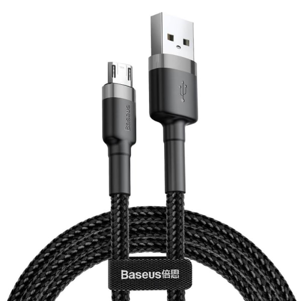 Baseus Cafule micro USB kabel QC 3.0 2.4A 0,5M Svart-Grå Svart