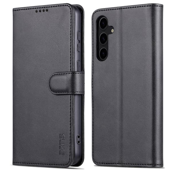 AZNS Samsung Galaxy S24 FE Plånboksfodral Konstläder - Svart