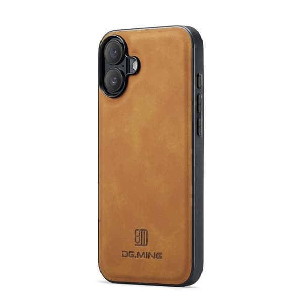 DG.MING Mobilskal till iPhone 17 PU Läder Hybrid - Brun