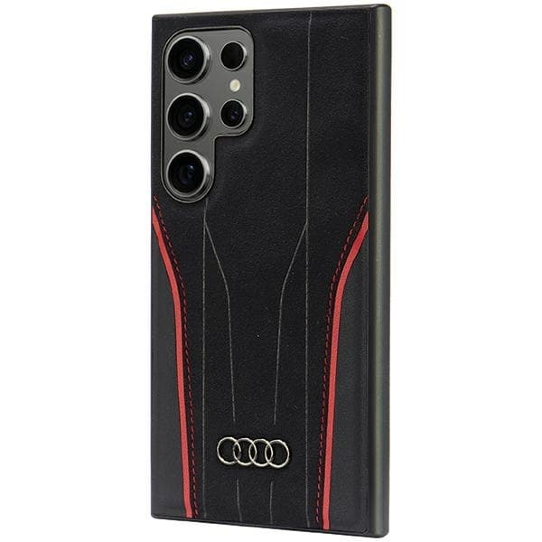 Audi telefontaske til Galaxy S24 Ultra MagSafe ægte læder/rød