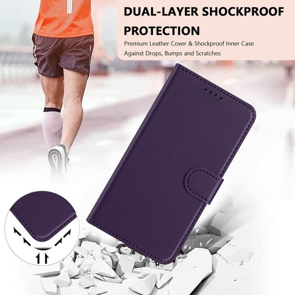 iPhone 17 Plånboksfodral Anti Drop - Lila Lila