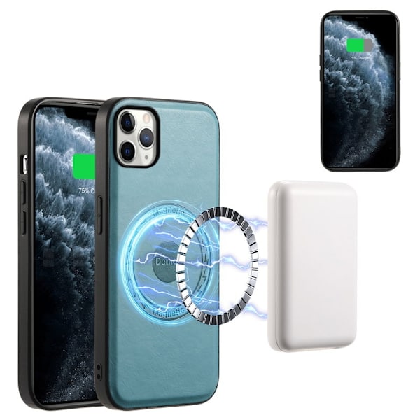 DENIOR Mobilskal till iPhone 11 Pro Max i PU-läder - Blå