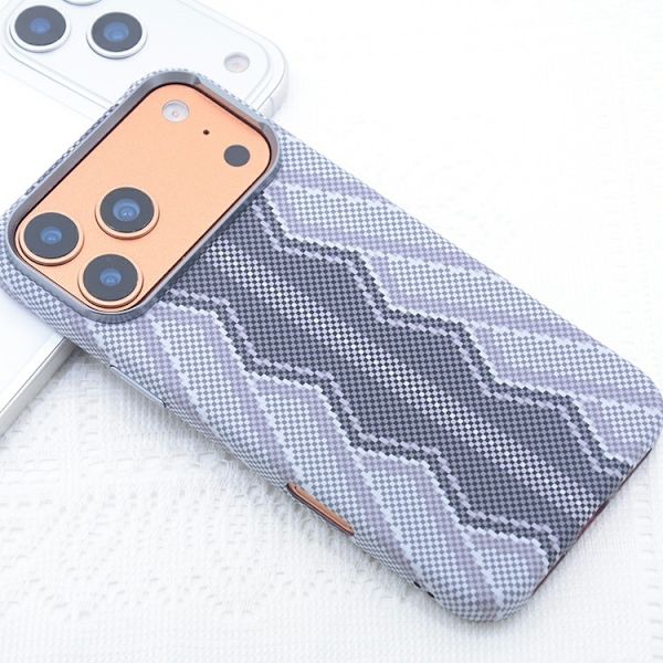 Mobilskal till iPhone 17 Pro Max MagSafe Carbon Fiber - Grå Orm Grå