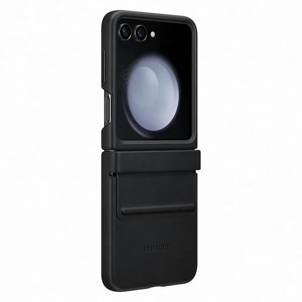 Samsung Galaxy Z Flip 5 Mobilskal Økologisk Læder - Sort Svart