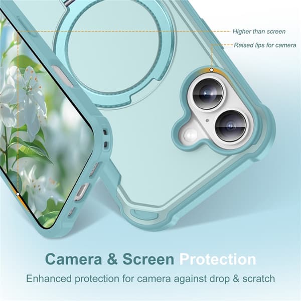 Mobilskal till iPhone 17 MagSafe TPU+PC Kickstand Shockproof - Blå Blå