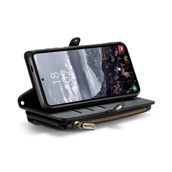 CASEME Plånboksfodral Konstläder för Samsung Galaxy S24 FE - Svart