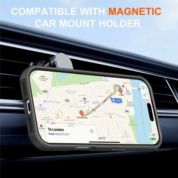 Mobilskal till iPhone 17 Pro Max MagSafe Kickstand TPU + PC - Svart Svart