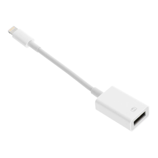 OTG-sovitin USB-A:lle - iPhone Lightning 8-pin valkoinen