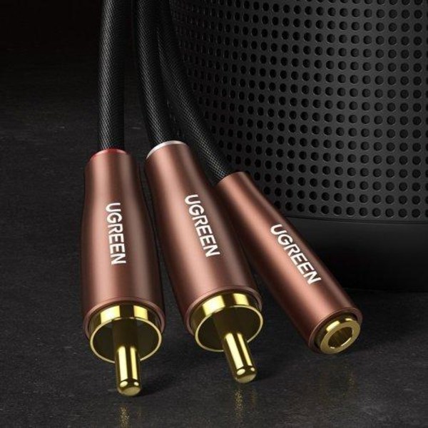 Ugreen Audio Kabel 3,5 mm Mini Jack 2m - Brun Brown