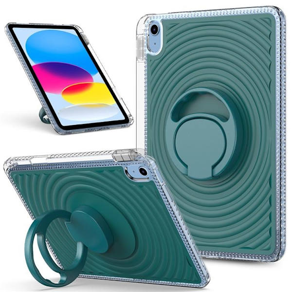 iPad (2025) / 10.9 (2022) Mobilskal Kickstand Wave Pattern - Grön Grön