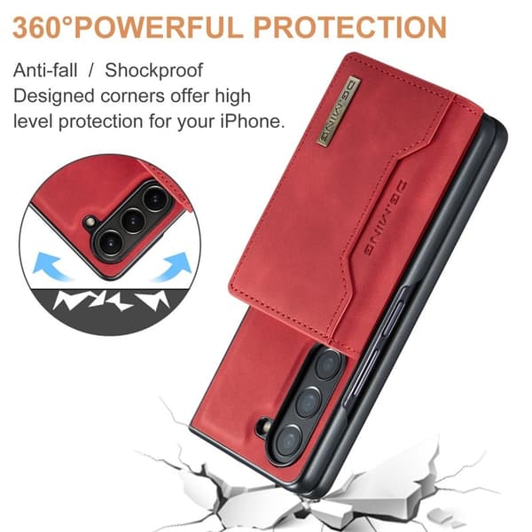 DG.MING M2 Kickstand Plånboksfodral Samsung Galaxy Z Fold5 Röd