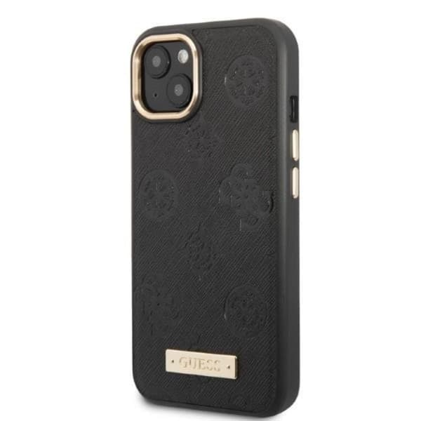 Guess iPhone 13 Mobilskal Magsafe Peony Logo Plate - Musta Black