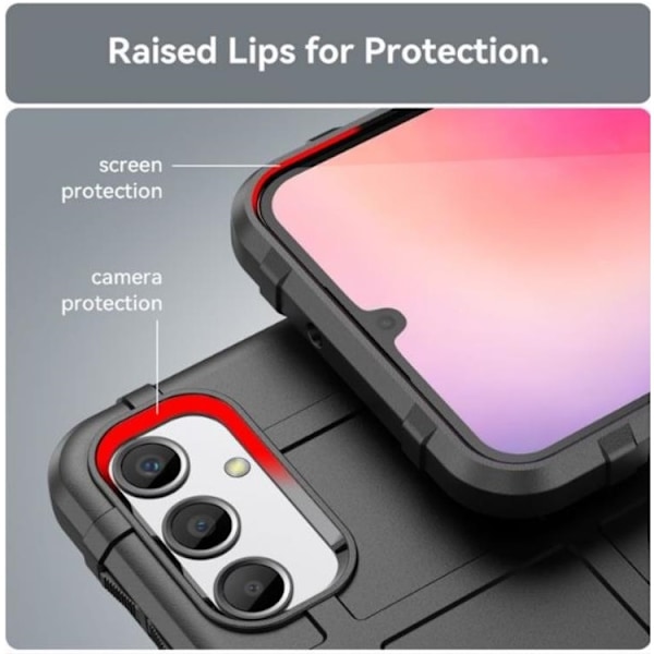 Galaxy A24 4G Mobilskal Rugged Square Grid - Svart Svart
