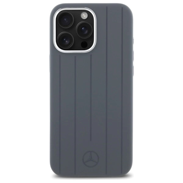 Mercedes Mobilskal till iPhone 16 Pro Max MagSafe Silikon Vertical Stripes - Grå