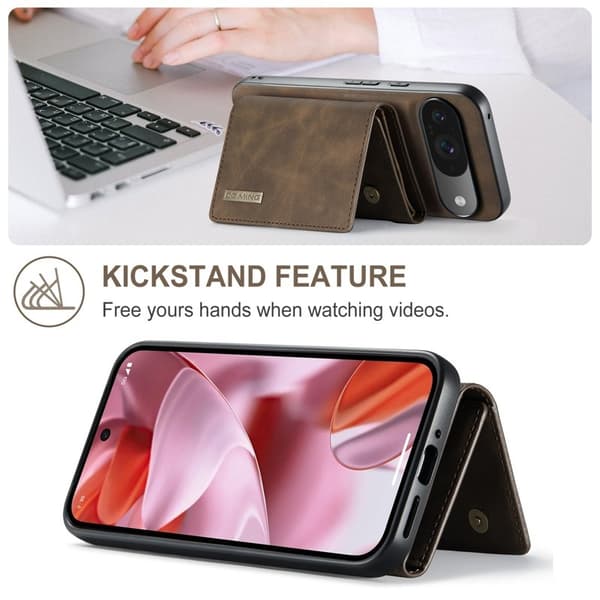 DG.MING M1 Series Mobilskal till Google Pixel 9 Pro Kickstand Brun