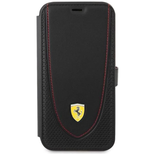 Ferrari iPhone 13 Pro Plånboksfodral Läder Curved Line - Svart