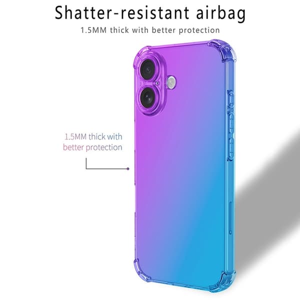 Mobilskal till iPhone 17 Gradient Color TPU Anti-Drop - Rosa/Grön Blå