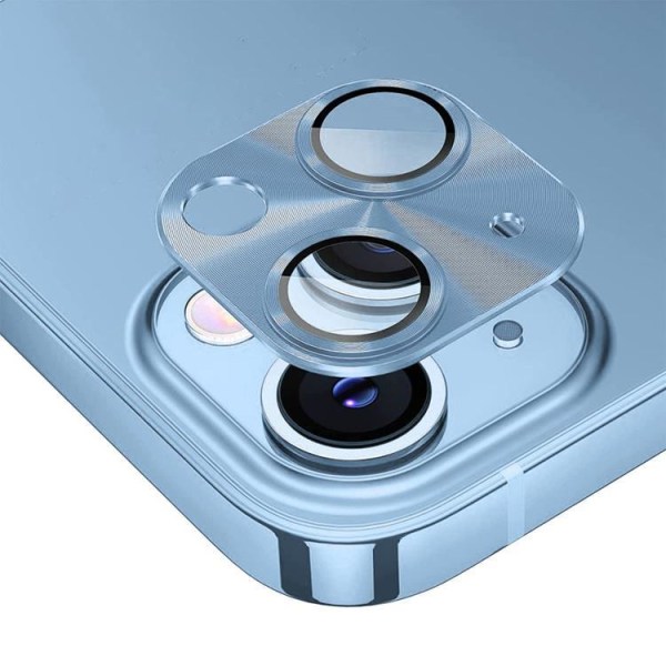 ENKAY iPhone 14/14 Plus kameralinsecover i hærdet glas - blå