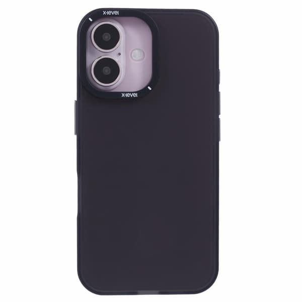 X-LEVEL Mobilskal till iPhone 16 Matt Finish PC + TPU - Svart