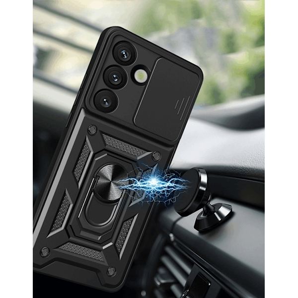 Telefontaske til Galaxy S25 Plus Hybrid Armor Camshield - Lyserød Rosa