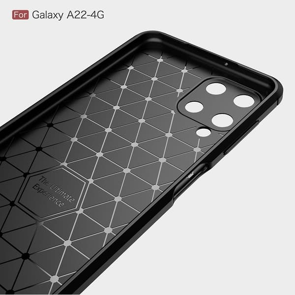 TPU Kulstofdæksel Galaxy A22 4G - Sort Black