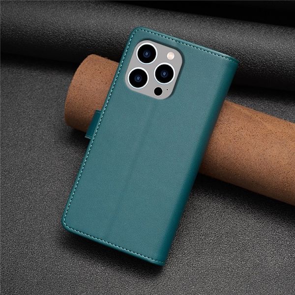 iPhone 15 Pro Max Plånboksfodral Zipper Flip - Grön