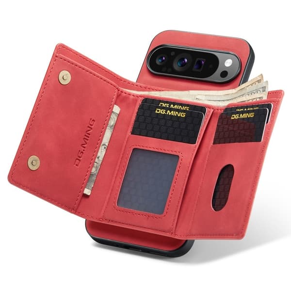 DG.MING M1 Series Mobilskal till Google Pixel 9 Pro XL Kickstand Röd