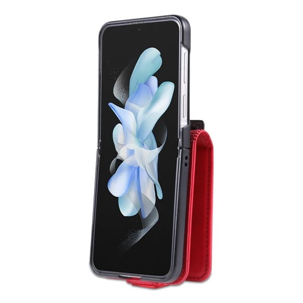 AZNS Samsung Galaxy Z Flip3 5G Plånboksfodral Konstläder - Röd